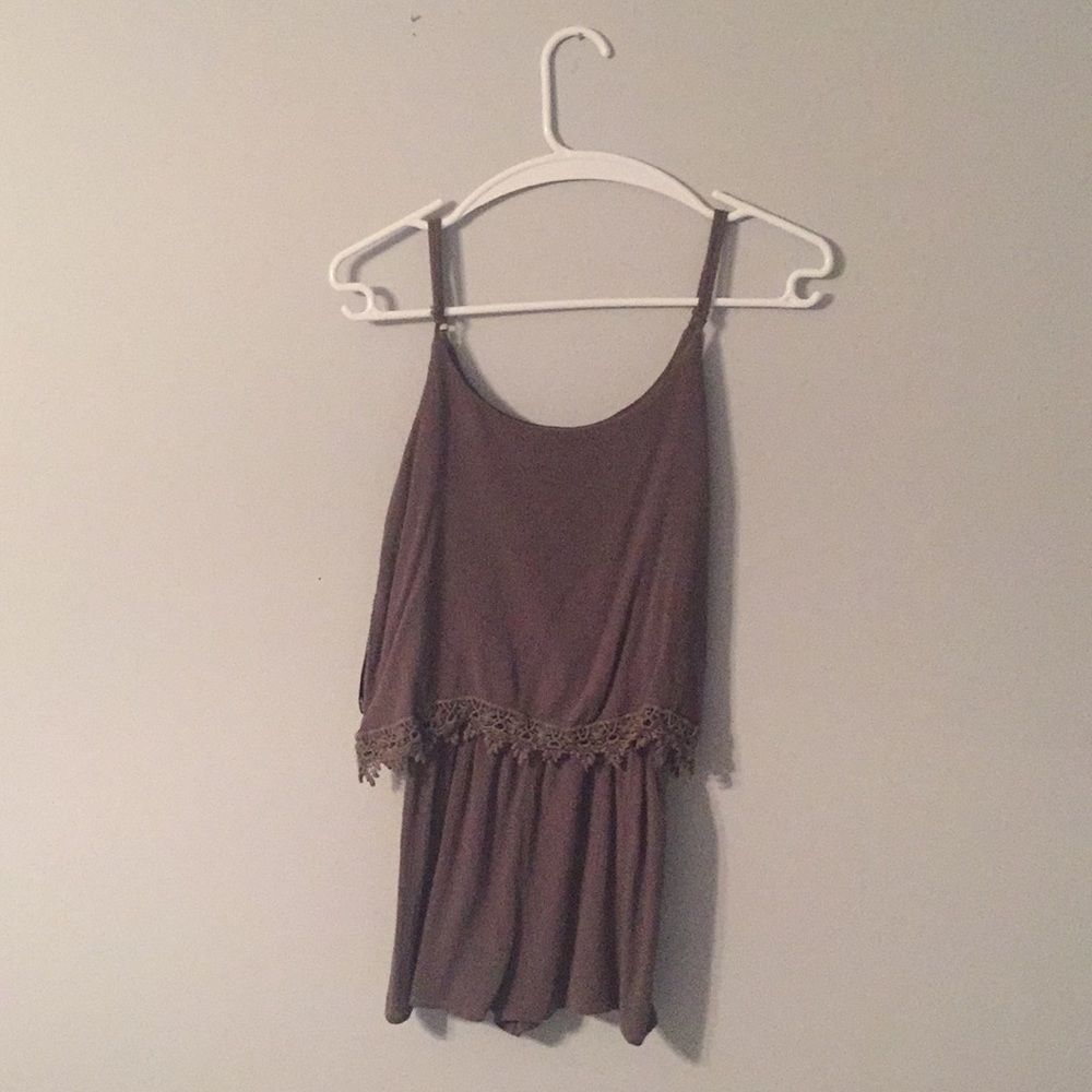 Army Green Layered Romper